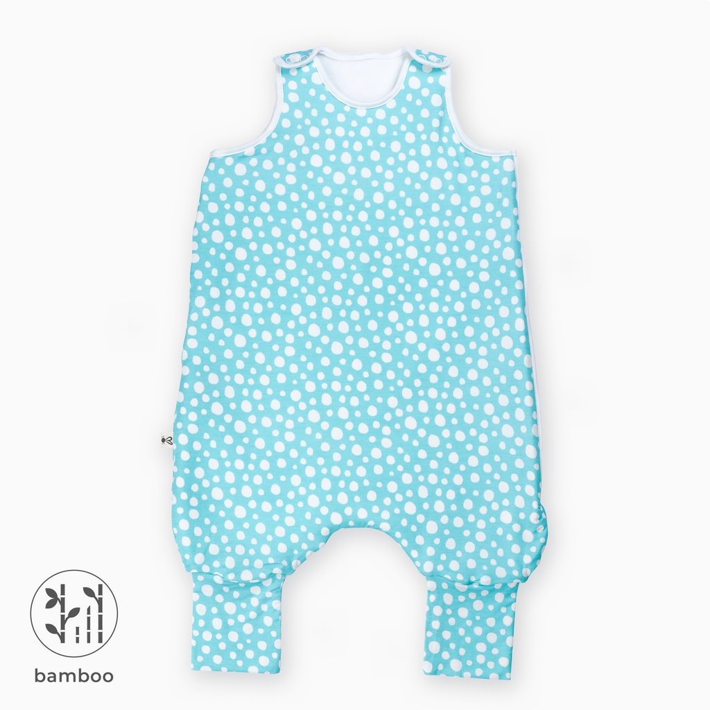 LiaaBébé Toddler Sleeping Bag in Light Blue color with dots.