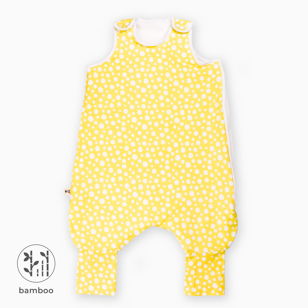 LiaaBébé Toddler Sleeping Bag in Light Yellow color with dots.