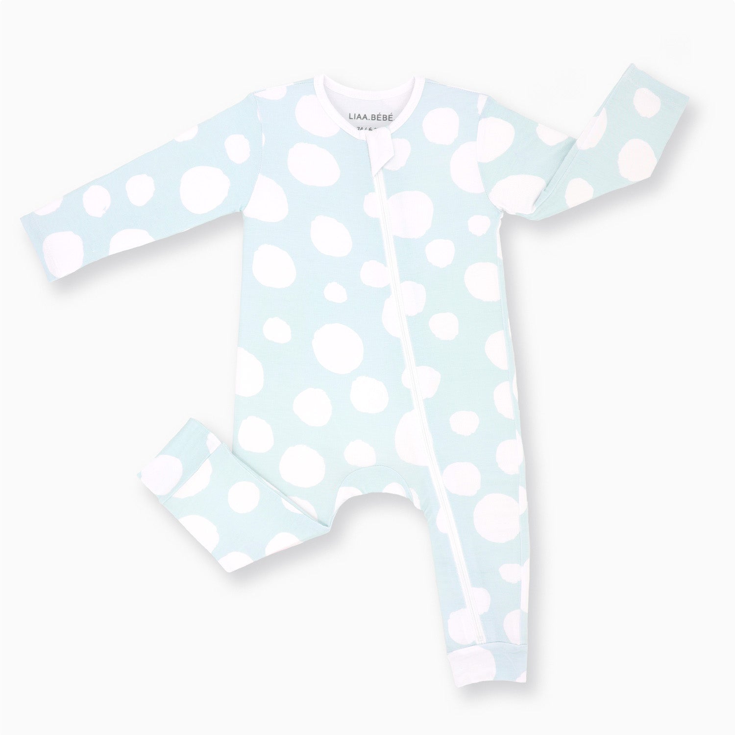 Ice Grey Polka Dot Romper and Sleepsuit for Babies - LiaaBébé