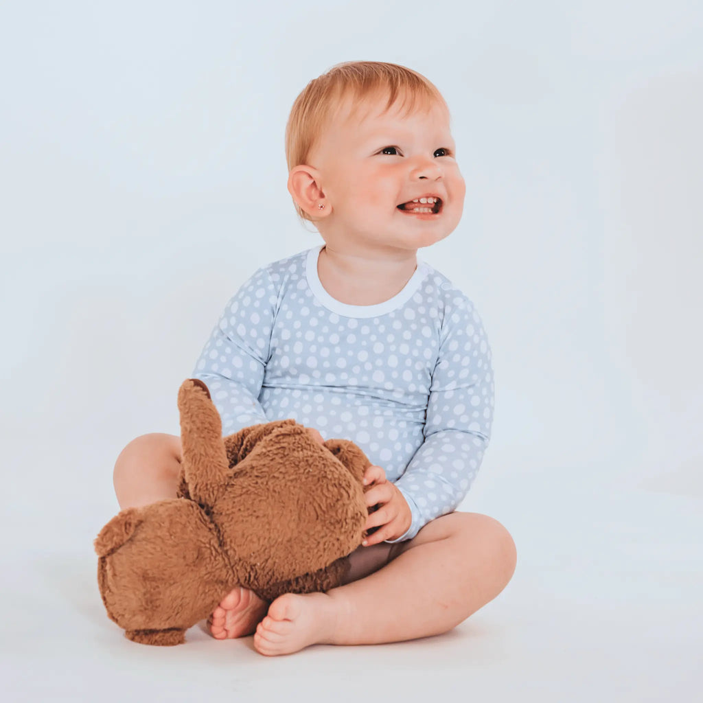 Body - Ice Grey Dínós Bambusz Patentos Hosszú Ujjú Body