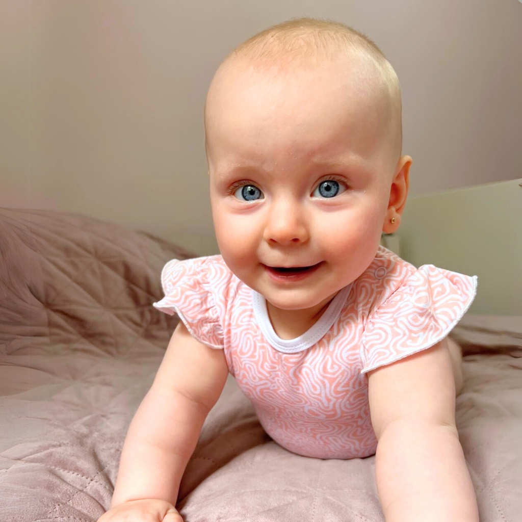 Peach Maze Bambusz Fodros Ujjatlan Gyerek Body - LiaaBebe