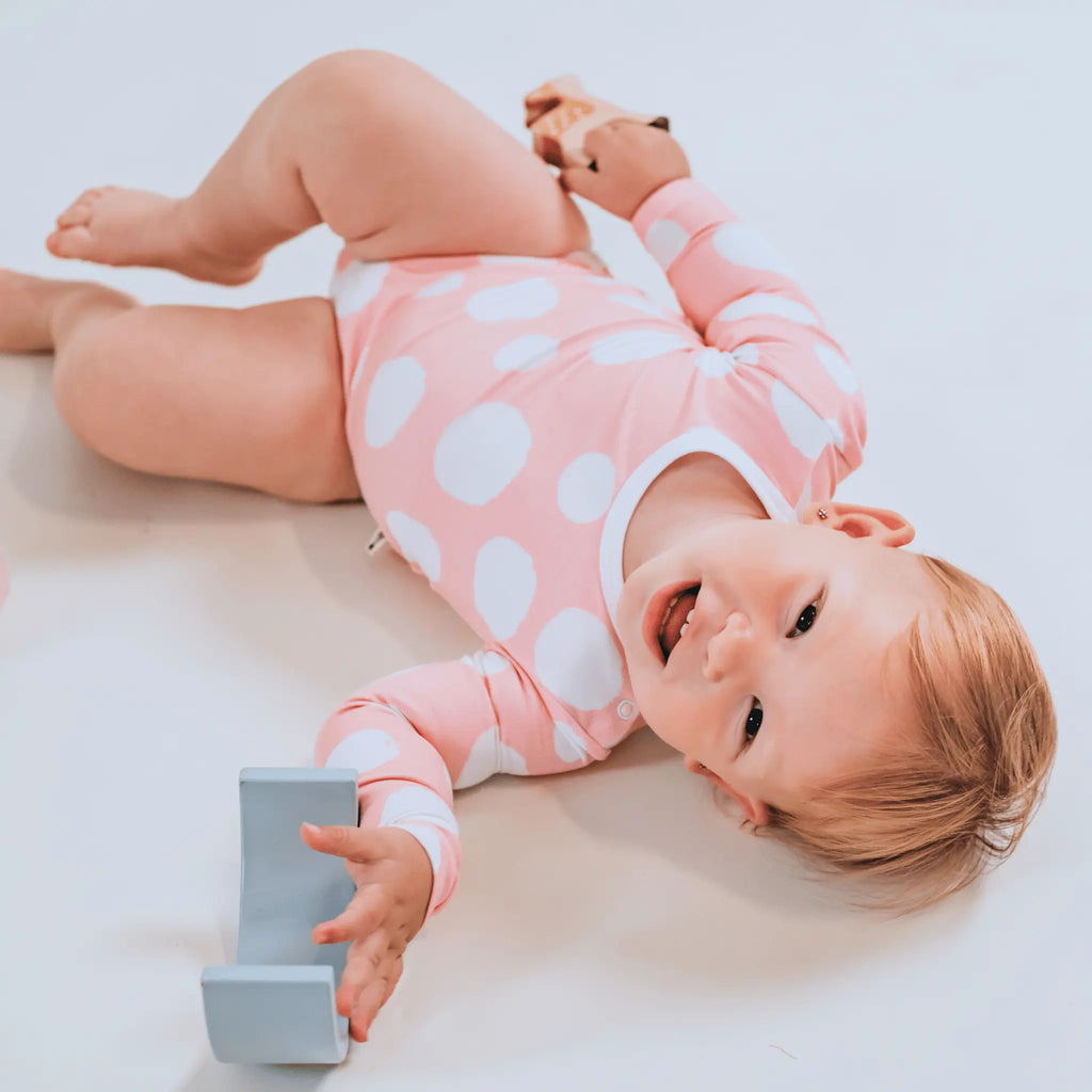 Body - Strawberry Dínós Bambusz Patentos Hosszú Ujjú Body