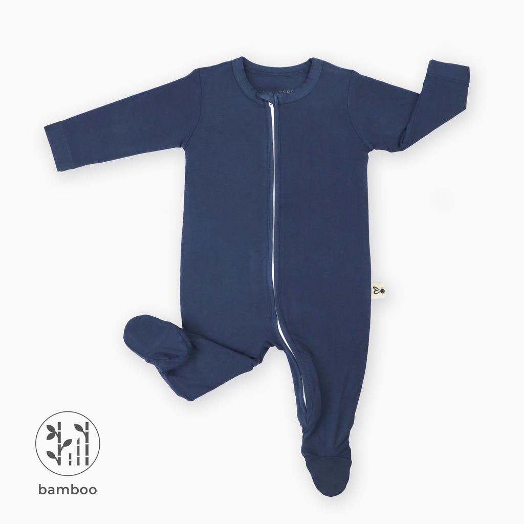 LiaaBébé Toddler Sleepsuit with feet in Navy Blue color.