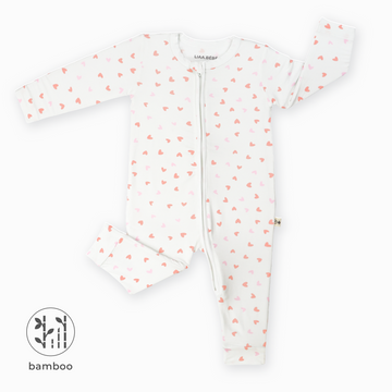 LiaaBébé Baby Sleepsuit with hearts without feet.