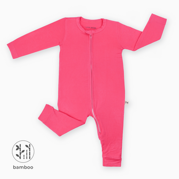 LiaaBébé Toddler Sleepsuit without feet in Hot Pink color.