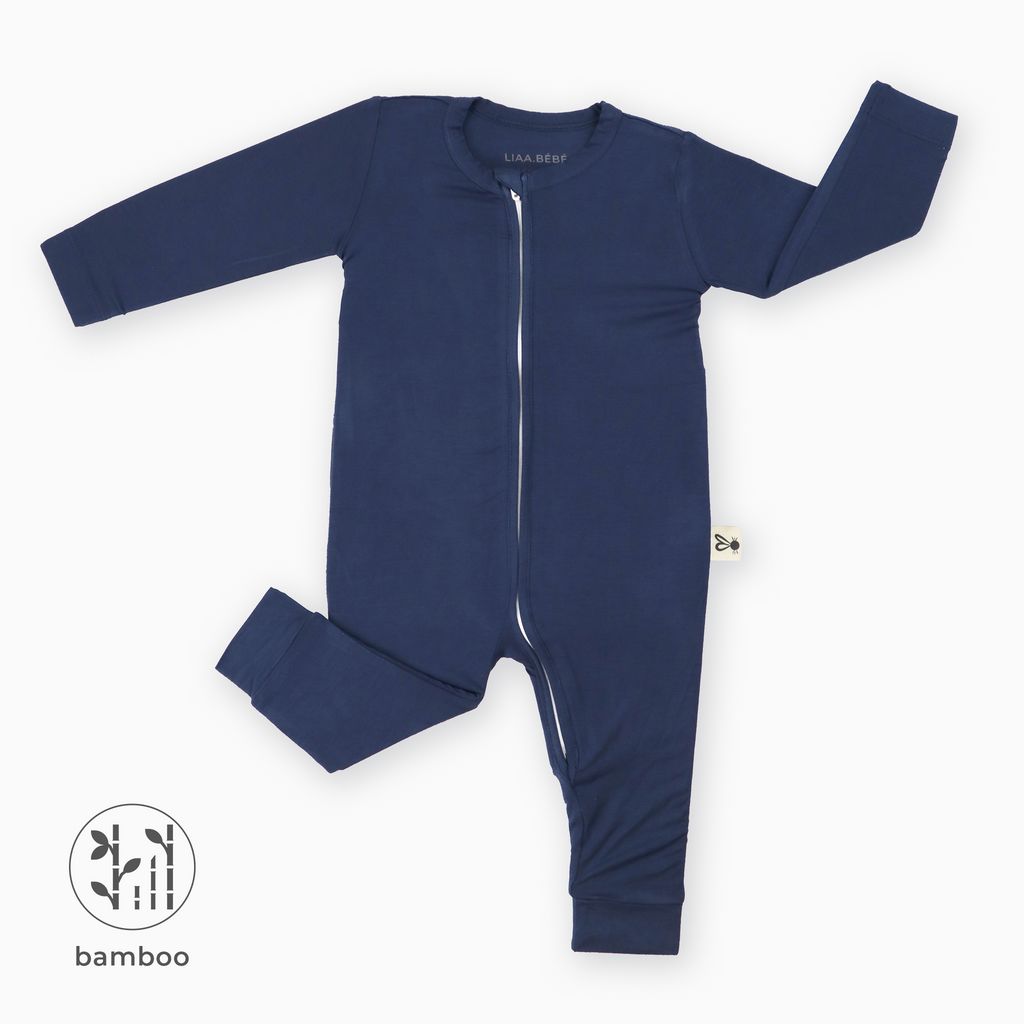 LiaaBébé Toddler Sleepsuit without feet in Navy Blue color.