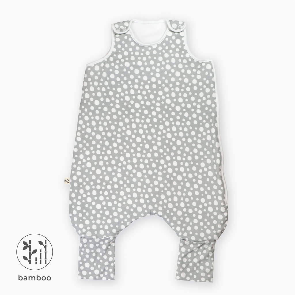 LiaaBébé Toddler Sleeping Bag in Light Grey color with dots.