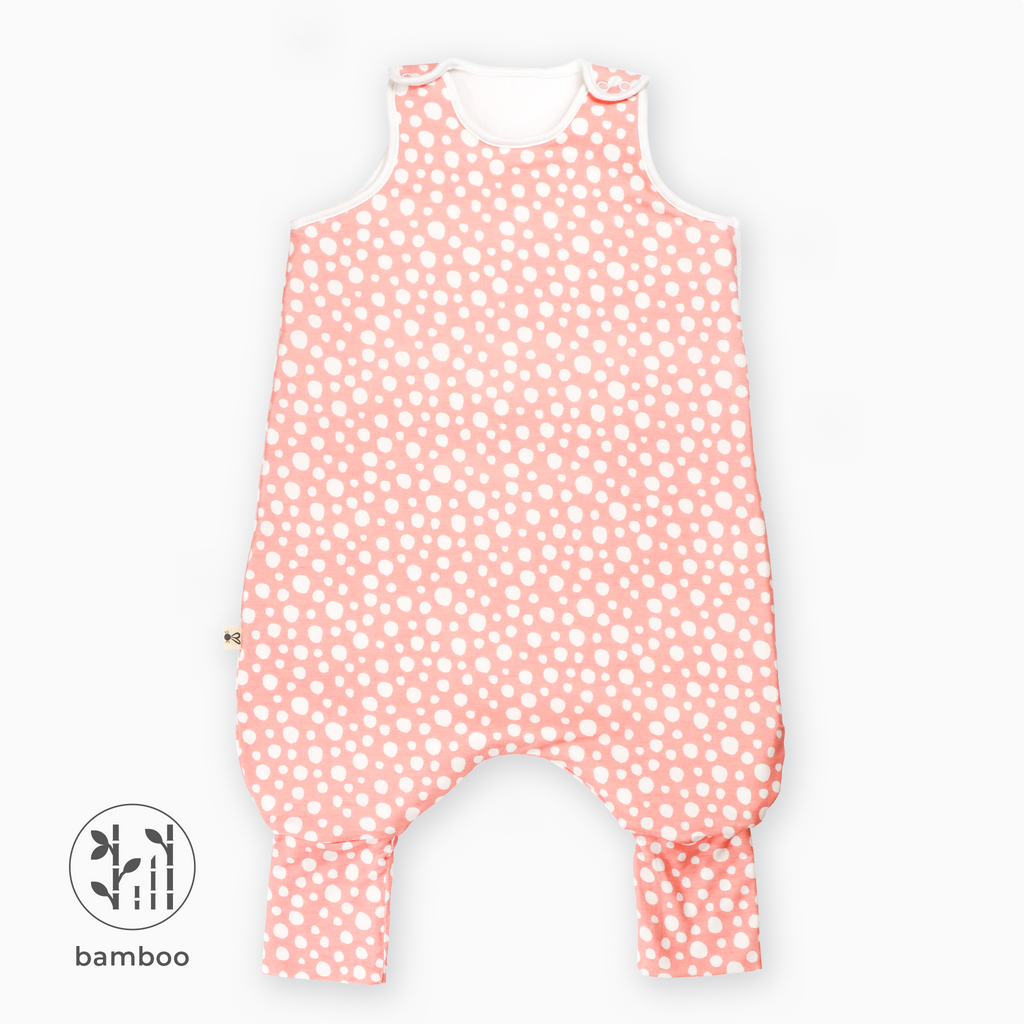 LiaaBébé Toddler Sleeping Bag in Light Pink color with dots.