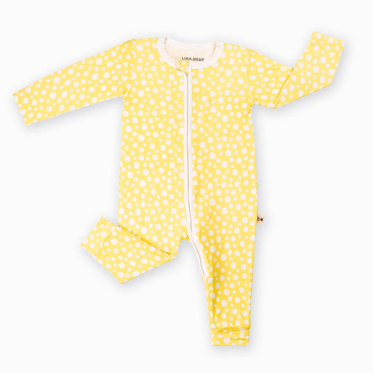 Light Yellow Dínós Bambusz Cipzáros Kezeslábas és Rugdalózó Kezeslábas liaabebe 74 Light Yellow 